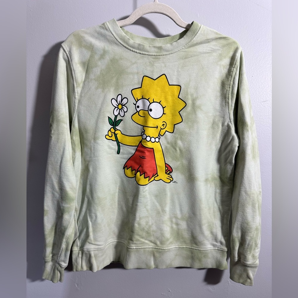The Simpsons Women's S Lisa Simpson Flower Tie Dye Sweatshirt | SKU 0508